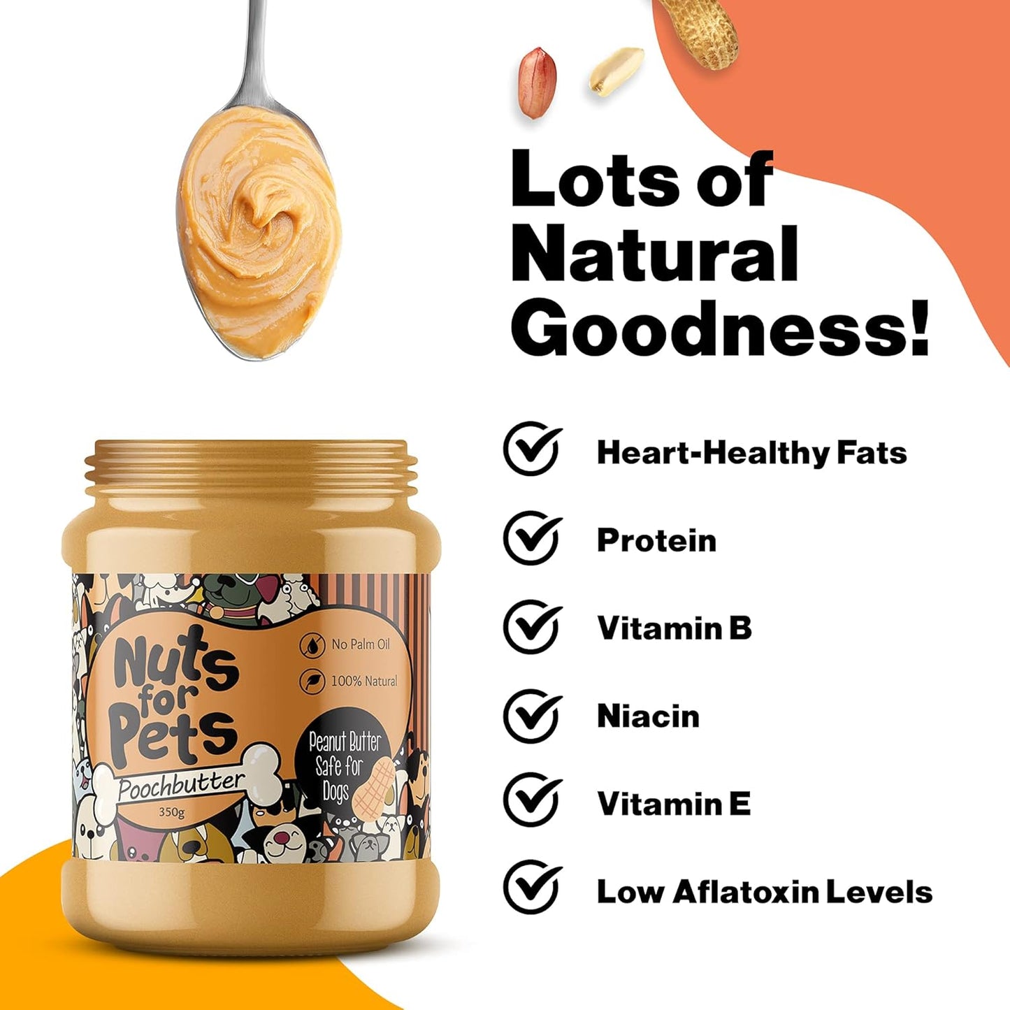 Nuts for Pets Poochbutter – 350g Premium Peanut Butter for Dogs