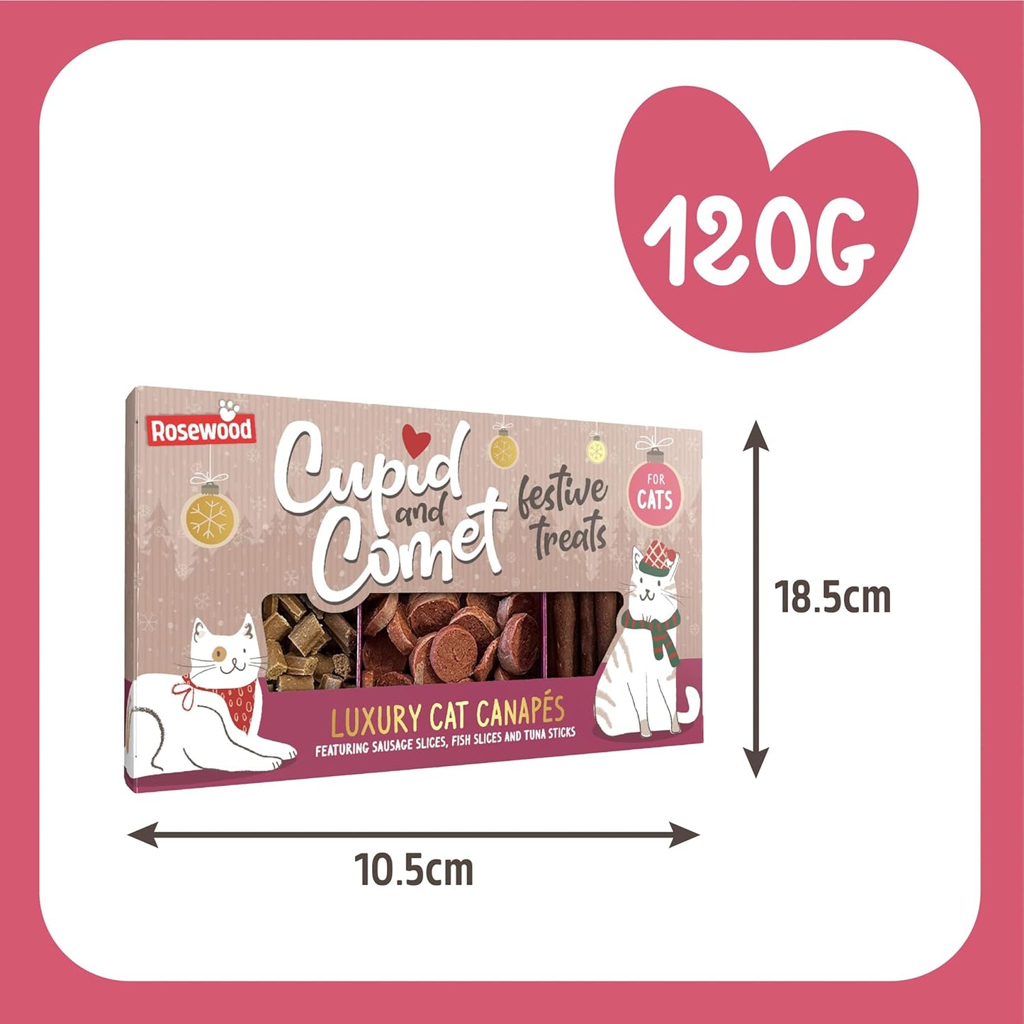 Rosewood Luxury Cat Canapés Gourmet Cat Treats with Premium Flavors 120g Case of 9
