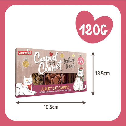 Rosewood Luxury Cat Canapés Gourmet Cat Treats with Premium Flavors 120g Case of 9