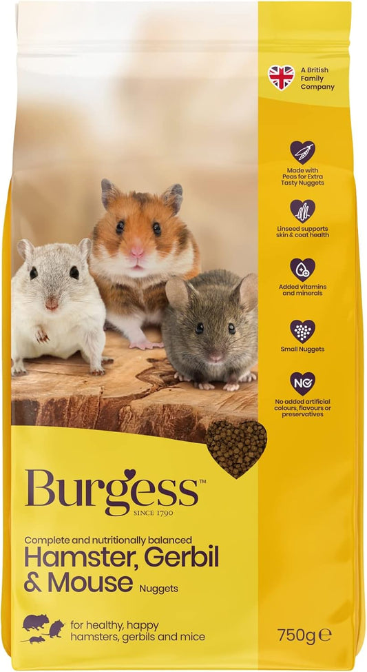 Burgess Hamster Gerbil and Mouse 750g