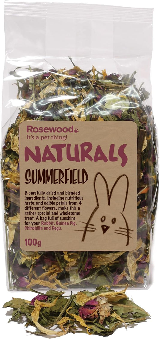 Rosewood Summerfield Natural Meadow Small Animal Treats, 100g, Case of 6