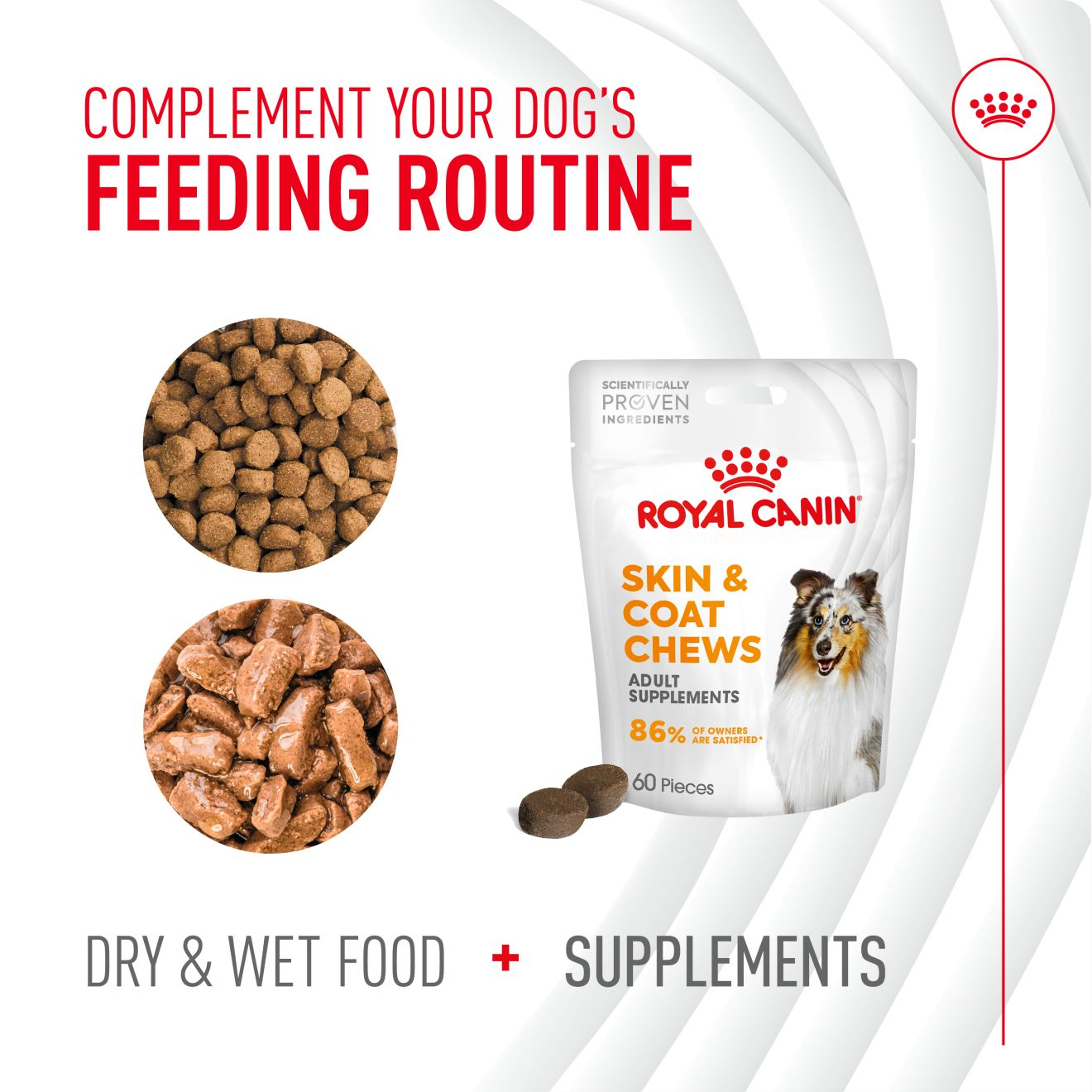 Royal Canin Dog Supplement for Skin & Coat Soft Chews  240g