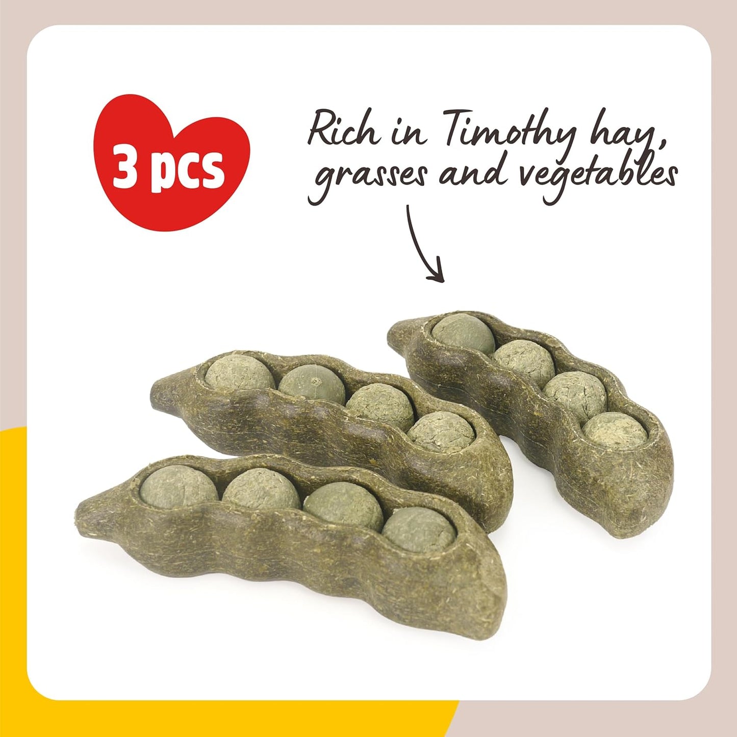 Rosewood Veggie Burst Pea Pods Natural Cat Treats with Veggie Flavor 5-Pack Case