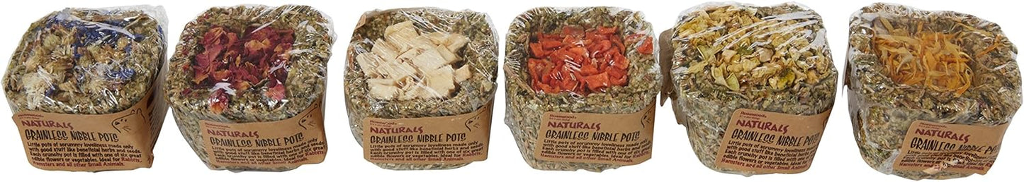 Rosewood Grainless Nibble Pots Grain-Free Small Animal Treats, Case of 12