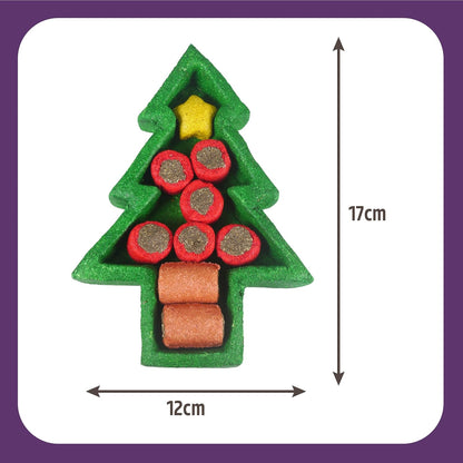 Rosewood Christmas Puzzle Tree Interactive Holiday Dog Toy Mental Stimulation & Chew Fun