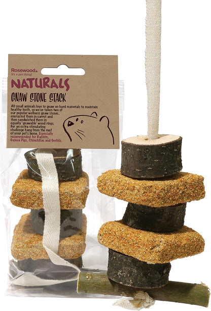 Rosewood Gnaw Stone Stack Chew Toy for Small Animals, Case of 6