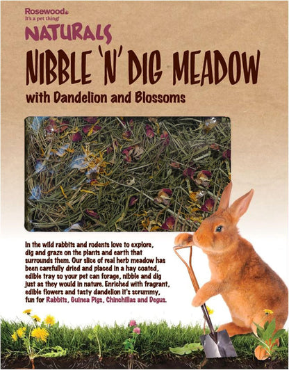 Rosewood Nibble n Dig Meadow Foraging Toy & Treat for Small Animals, Case of 4
