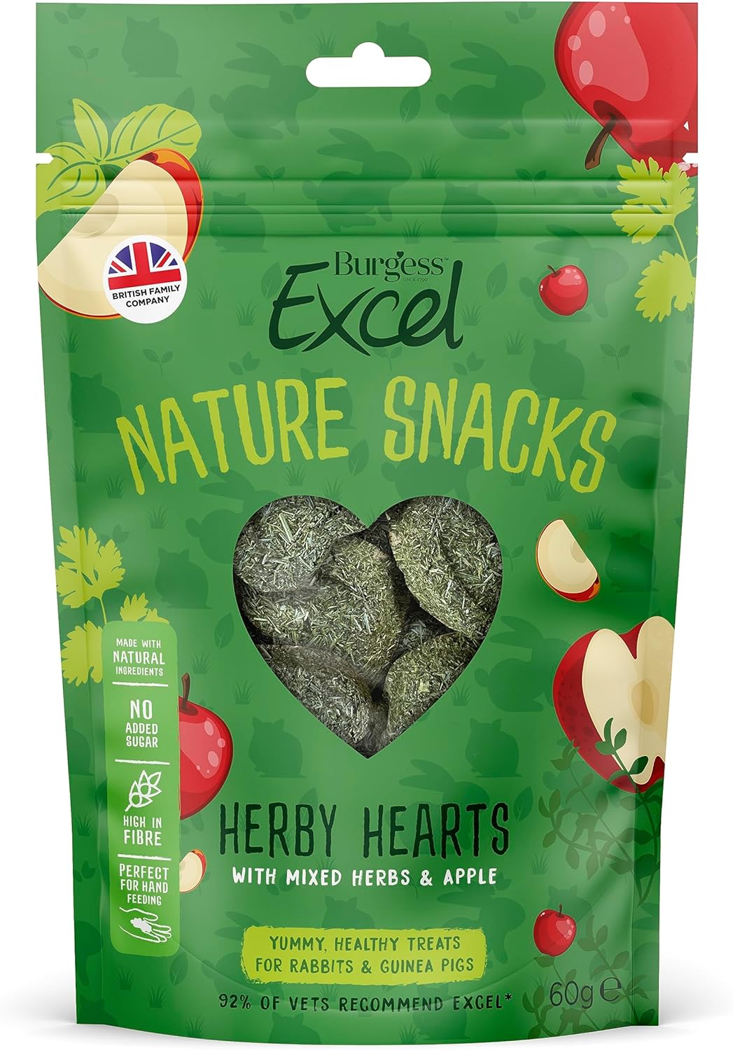 Burgess Excel Herby hearts snacks 60g