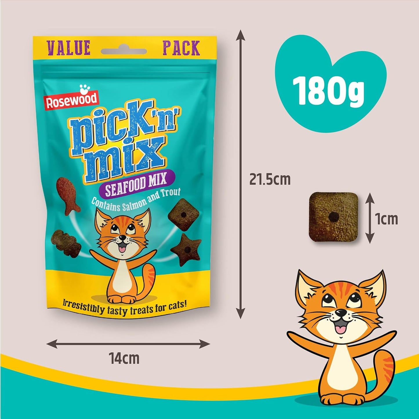 Rosewood Premium Cat Treats Pick ‘N’ Mix Seafood Flavor 180g Case of 10