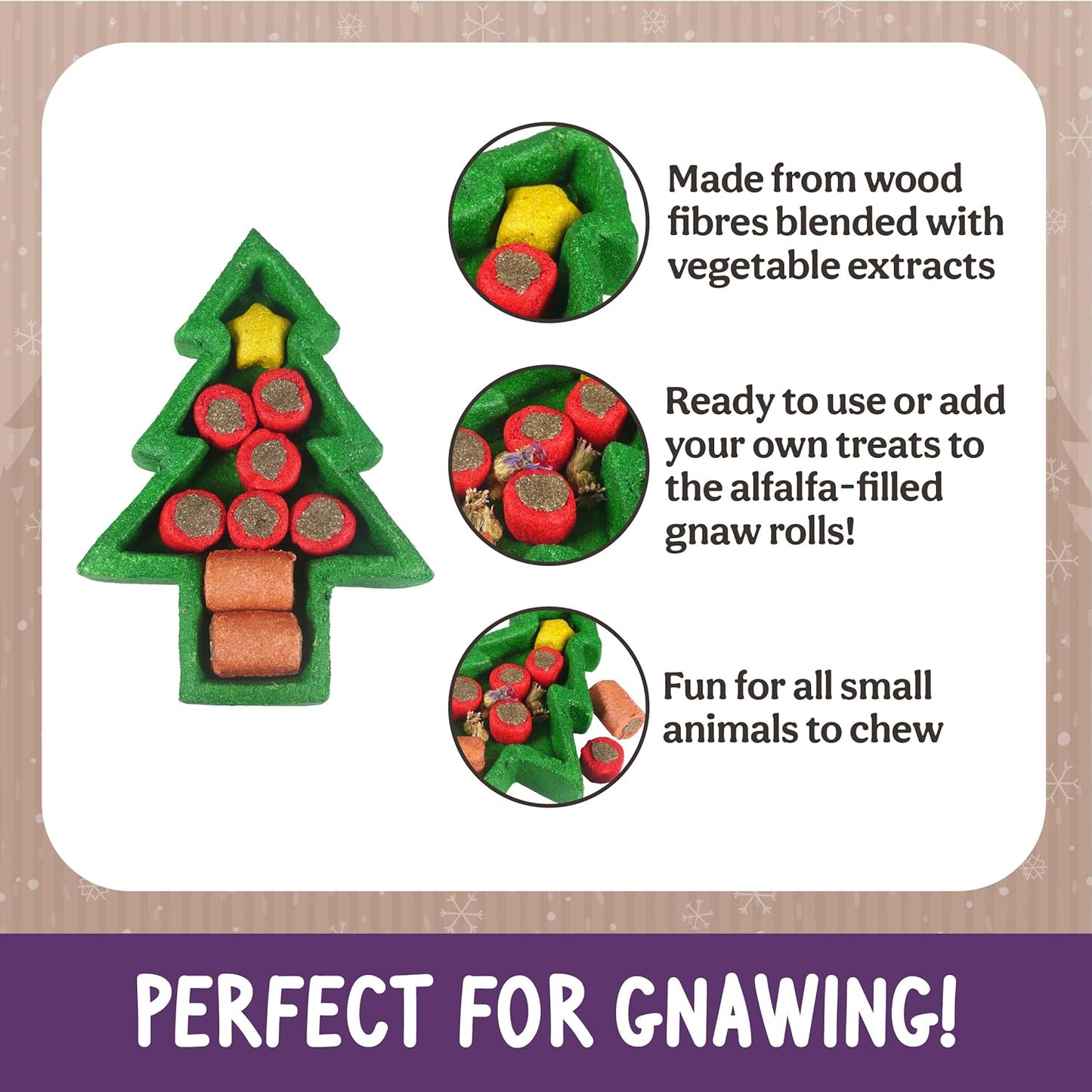 Rosewood Christmas Puzzle Tree Interactive Holiday Dog Toy Mental Stimulation & Chew Fun