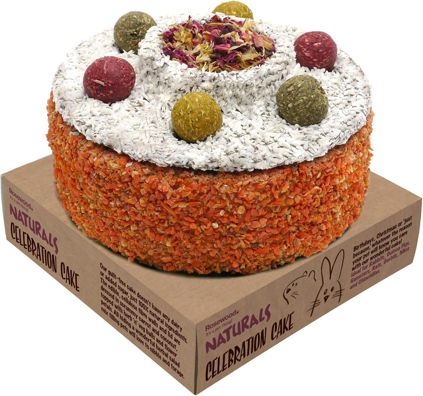 Rosewood Natural Celebration Cake Small Animal Treats, Case of 6