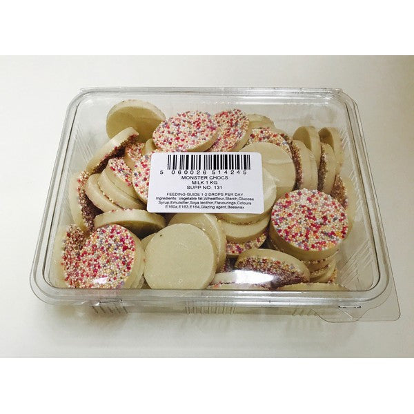 Monster Chocs White Chocolate 1kg Creamy Sweet Confectionery Bar
