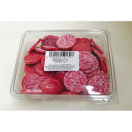 Monster Chocs Strawberry Chocolate 1kg Sweet Strawberry Flavored Confectionery Treat