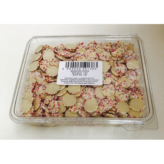Monster Chocs Mini White 1kg White Chocolate Candy Bites Bulk Pack