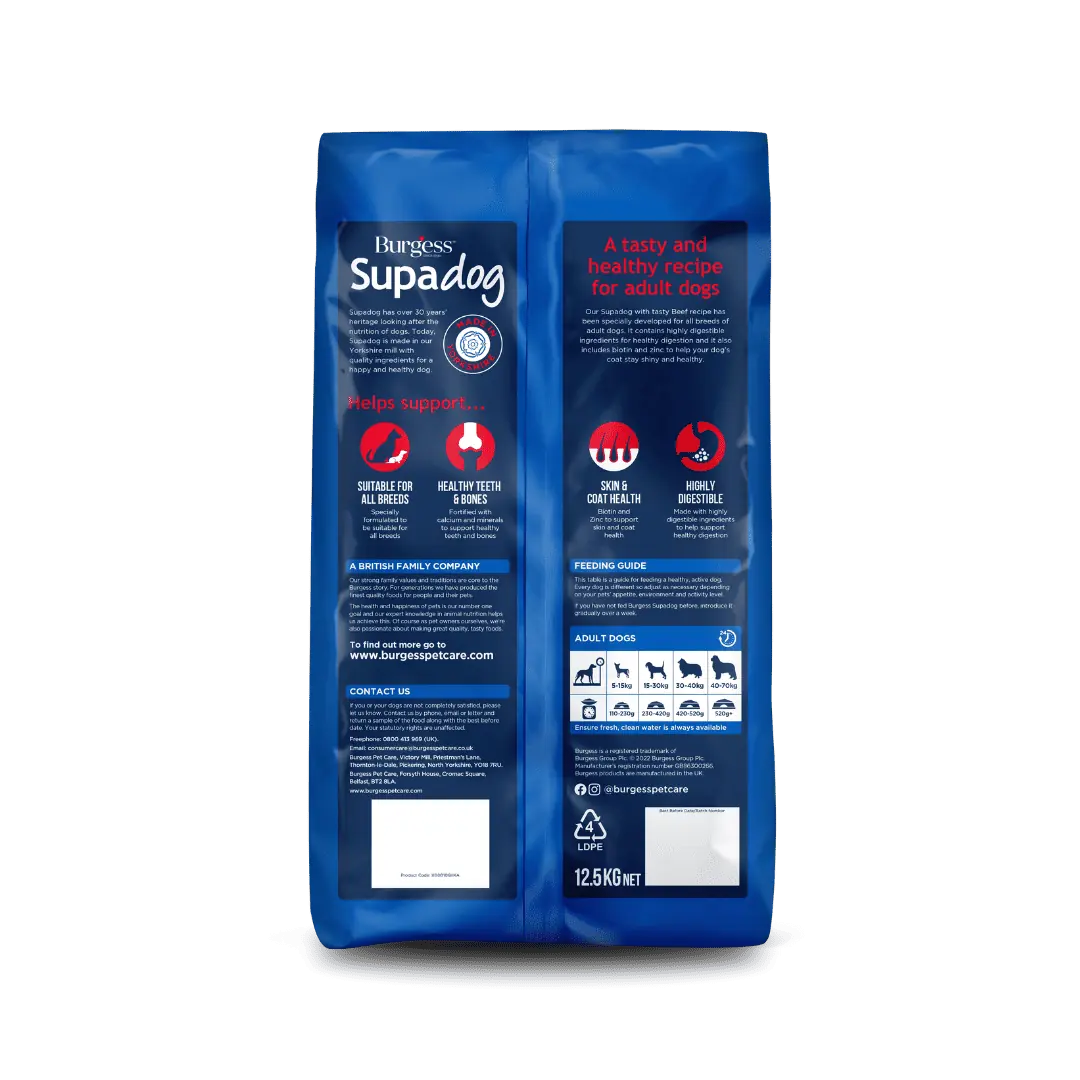 Burgess Supadog Adult Complete with Tasty Beef 12.5kg