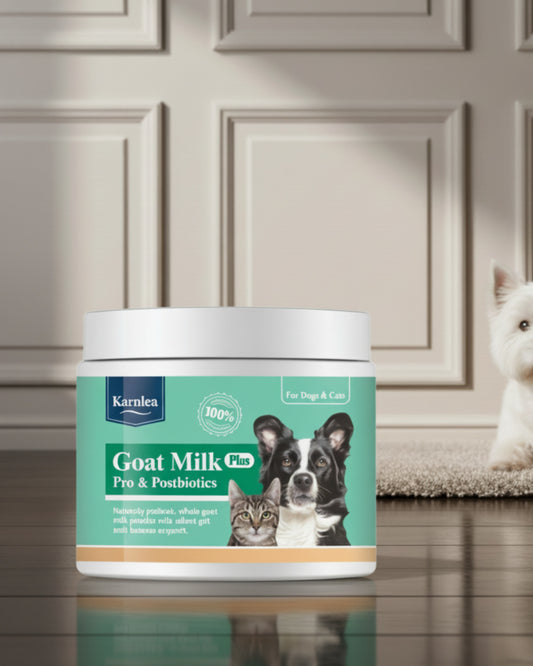 Karnlea Goat Milk Plus Powder with Pro & Postbiotics – 200g for Dogs & Cats