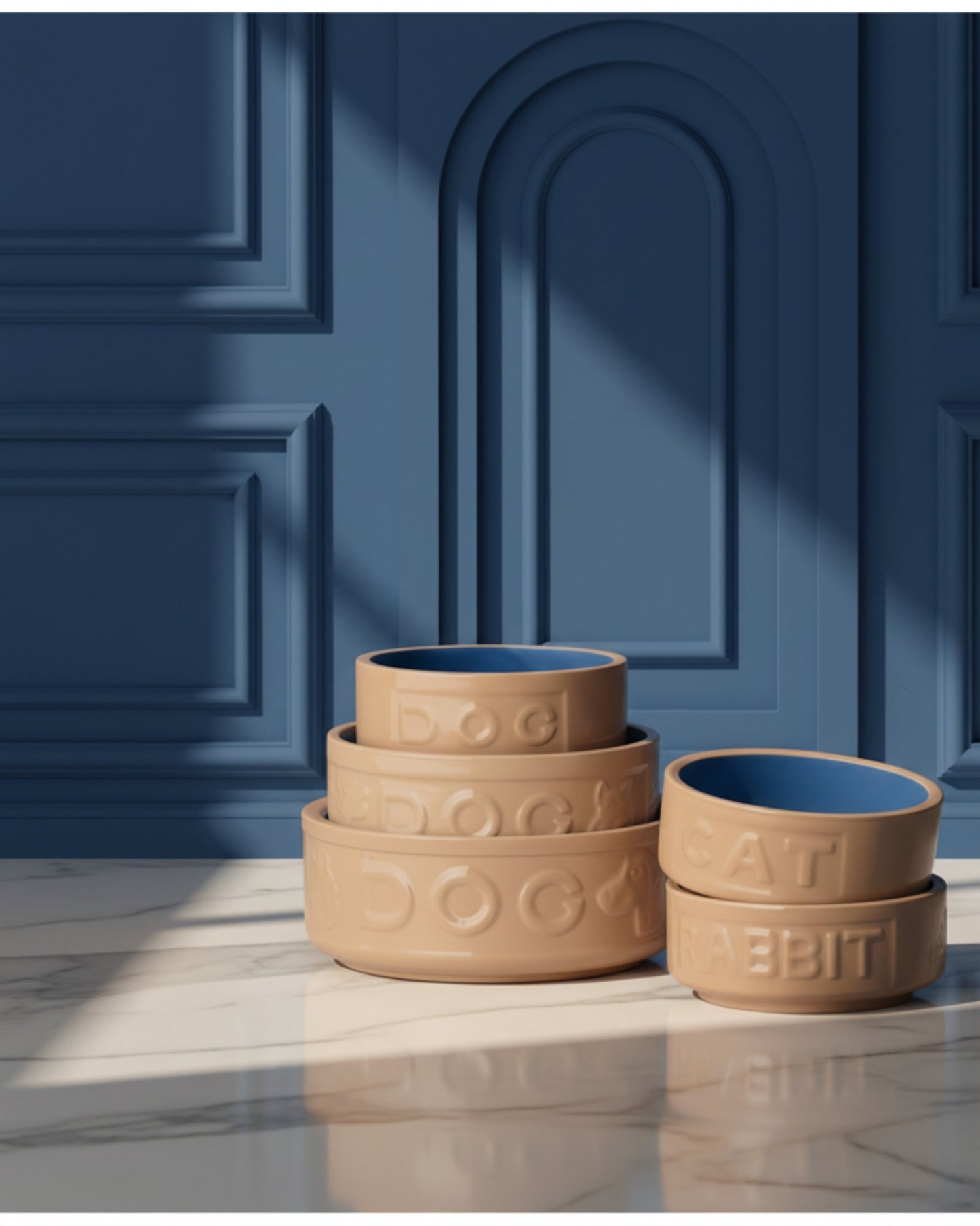 Mason Cash BlueCane Lettered Dog Bowls