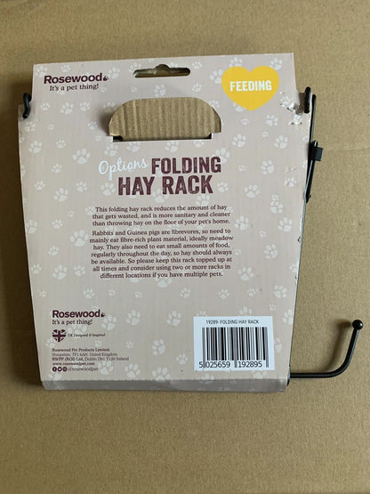 Rosewood Folding Wire Hayrack Small Animal & Rabbit Hay Feeder, Durable Metal