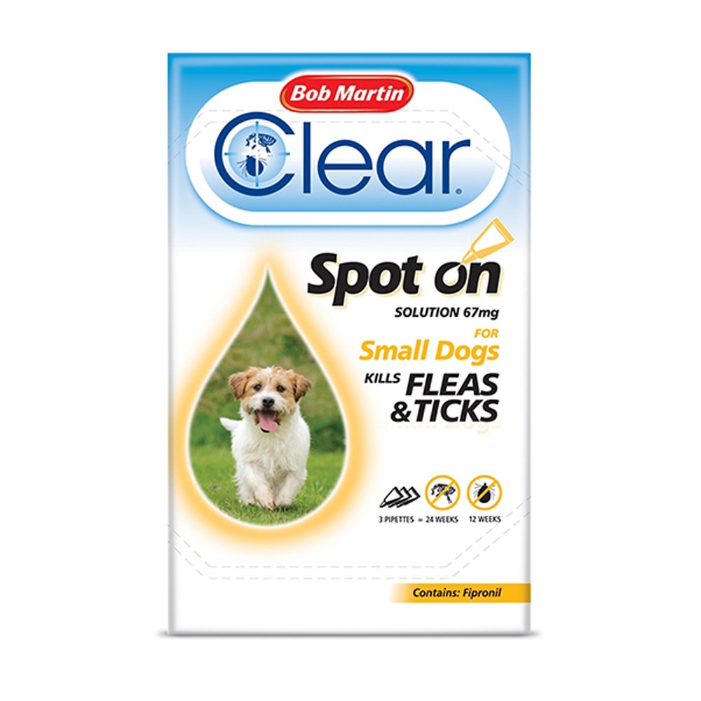 Bob Martin Clear Fipronil Spot On 3 Tube For Small Dog