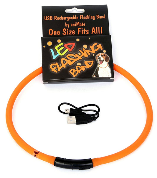 Animate Walking Mate Led Flashing Loop Dog Toy Orange 70Cm