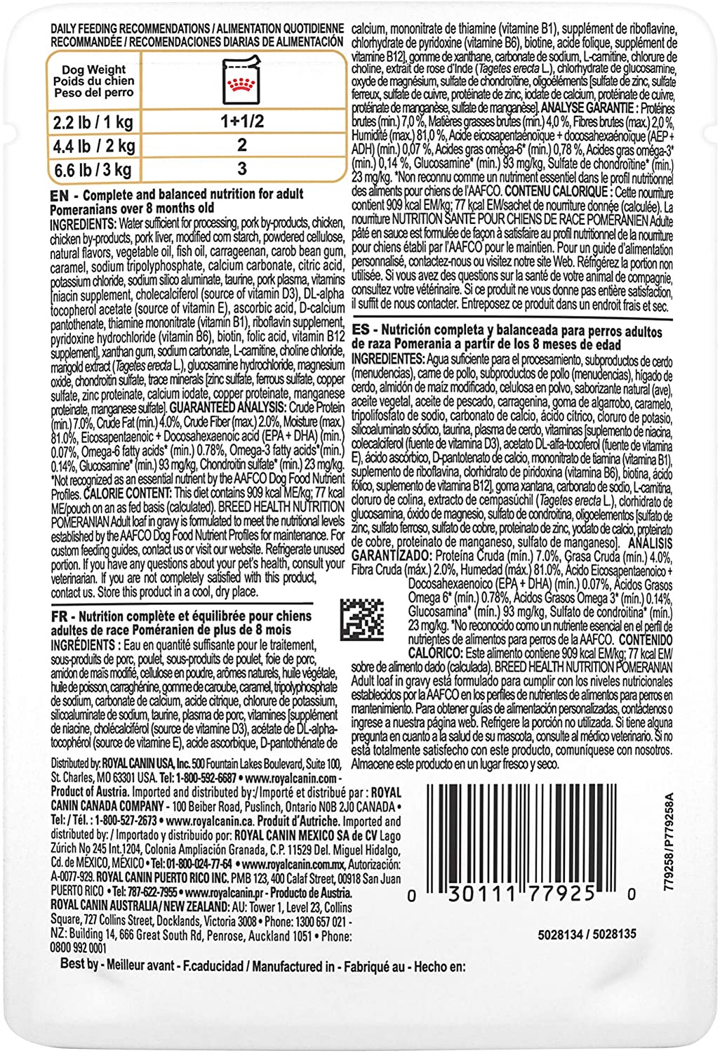 ROYAL CANIN® Pomeranian Adult in loaf Wet Dog Food