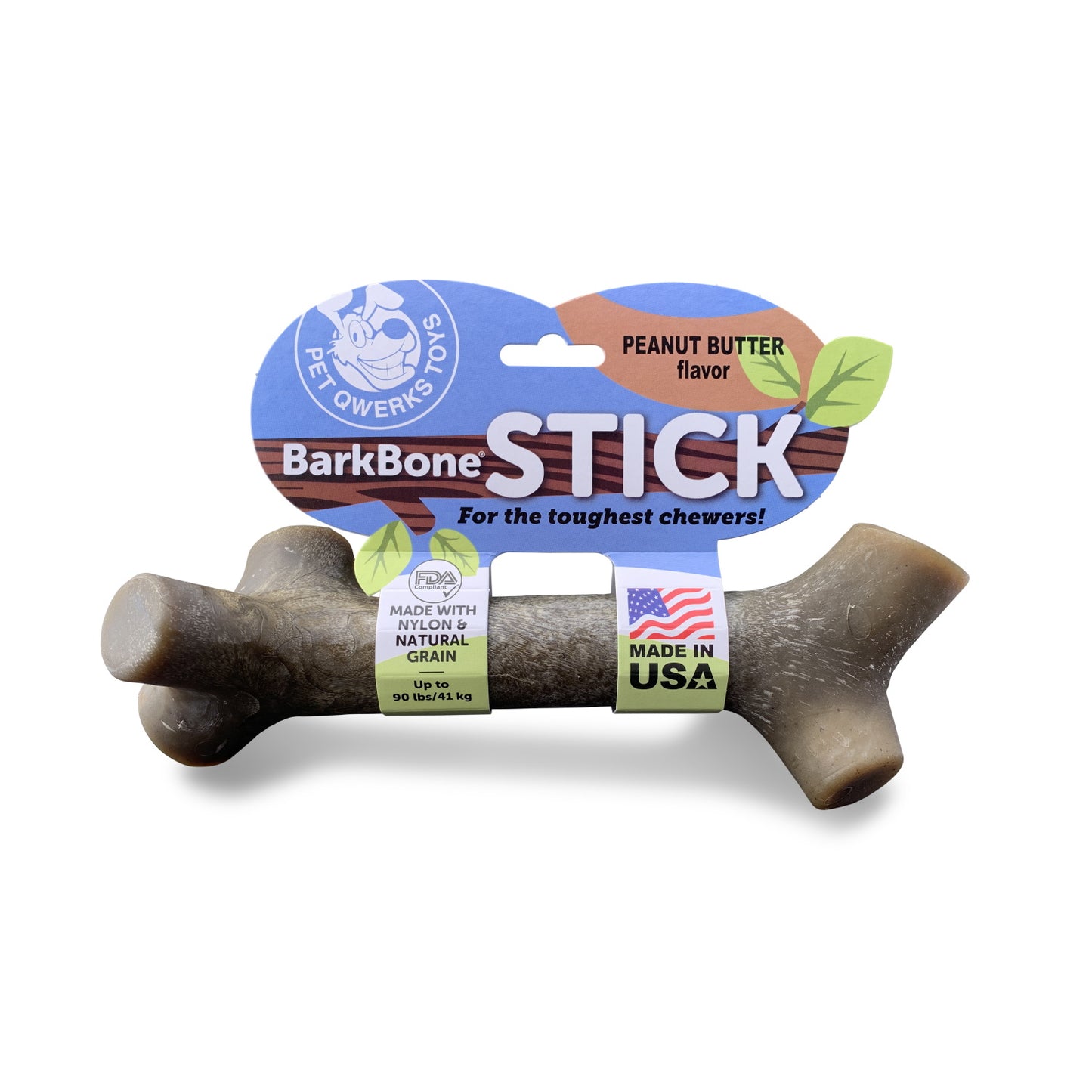 Pet Qwerks Peanut Butter Stick BarkBone Nylon Dog Chew